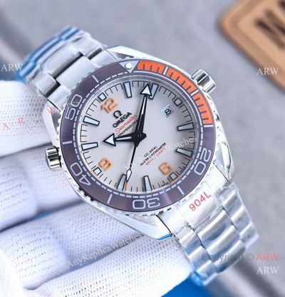 Swiss Quality Omega Planet Ocean Replica 600m Citizen watch Gray and Orange Bezel Steel